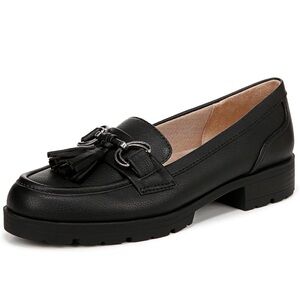 Lifestride Women’s Logan Loafer Black Tassels Chunky Sole Academia 7.5